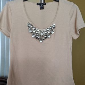 AUGUST SILK Embellished blouse NWOT